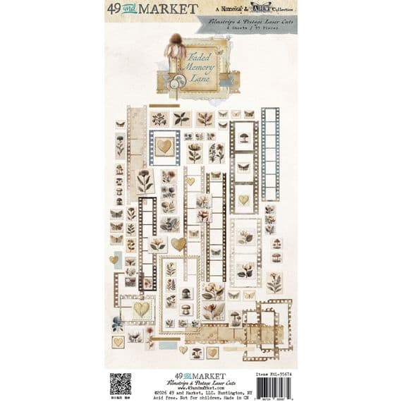 49 And Market - Laser Cut Outs Film Strip & Post - Faded Memory Lane