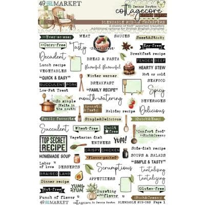 49 And Market - Rub-On Transfer Set - Kitchen Edition - Cottagecore