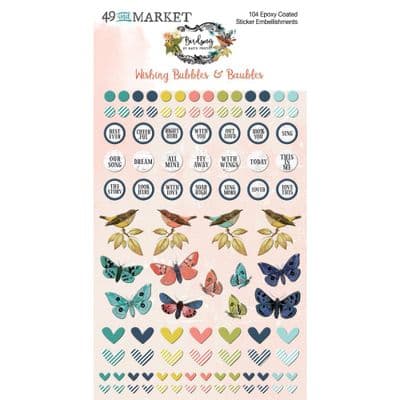 49 And Market - Wishing Bubble Epoxy Stickers - Birdsong