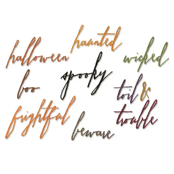 660958 -  Sizzix Thinlits Die Set 10PK Classic Halloween Handwriting by Tim Holtz