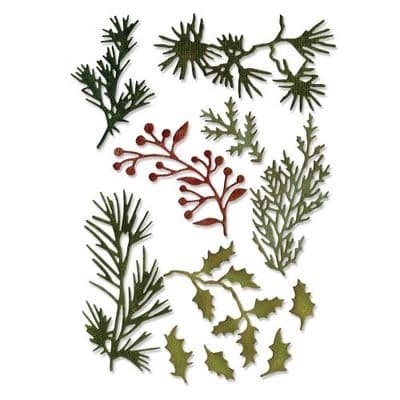661597 - Sizzix® Thinlits® Die Set 11PK  Holiday Greens Mini by Tim Holtz®