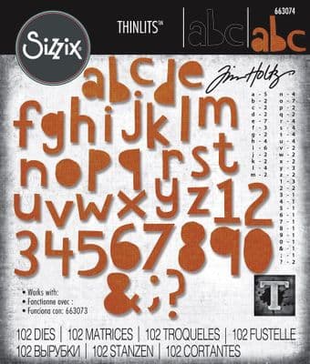 663074 - Sizzix® Thinlits® Die Set 102PK  Alphanumeric Cutout Lower (3/4