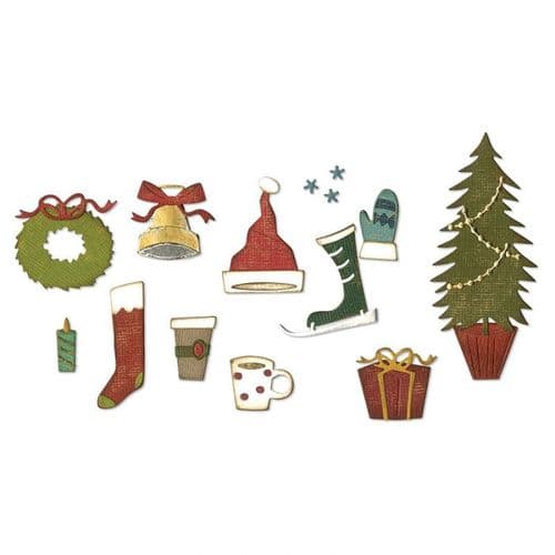 664191 - Sizzix® Thinlits® Die Set 12PK – Festive Things by Tim Holtz®