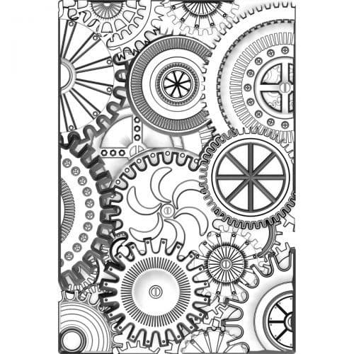 665633 - Sizzix 3-D Texture Fades Embossing Folder - Mini Mechanics by Tim Holtz