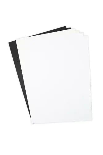 665989 - Surfacez - Cardstock, 8 1/4" x 11 3/4", Black/Ivory/White, 60 Sheets