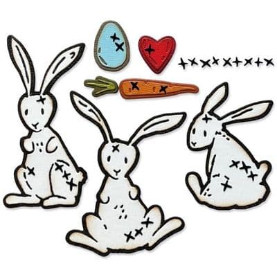 666293 - Sizzix Thinlits Die Set 15PK - Bunny Stitch by Tim Holtz