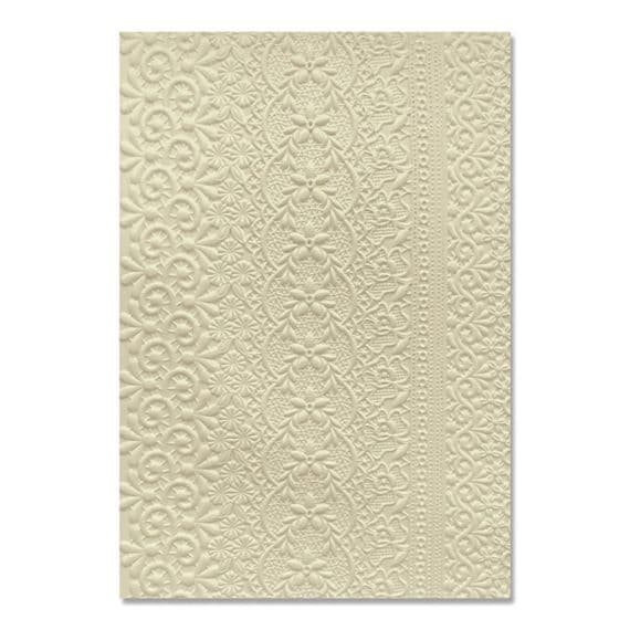 666511 Sizzix 3D Textured Impressions A5 Embossing Folder Lace by ...