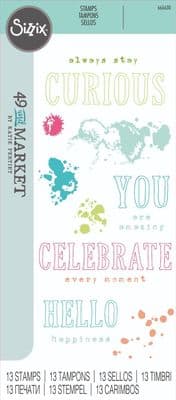666630 -Sizzix™ Clear Stamps Set 13PK - Hello You Sentiments by 49 and Market