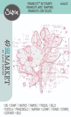 666632 -Sizzix™ Framelits Die Set 1PK w/Stamp - Floral Mix Cluster by 49 and Market
