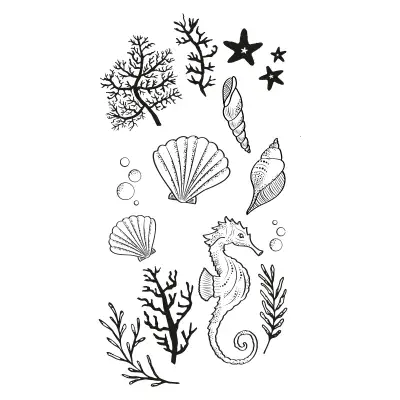 666669 - Sizzix 3-D Clear Stamps Set 15PK - Ocean Elements by Lisa Jones