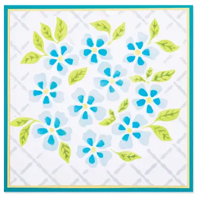 666690 Sizzix® Layered Stencil Set 4PK  Watercolour Flowers & Lattice by Eileen Hull