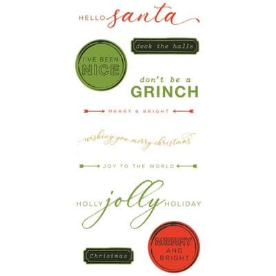 666707 Sizzix Clear Stamps 10PK w/4PK Framelits Die - Jolly Sentiments by 49 and Market