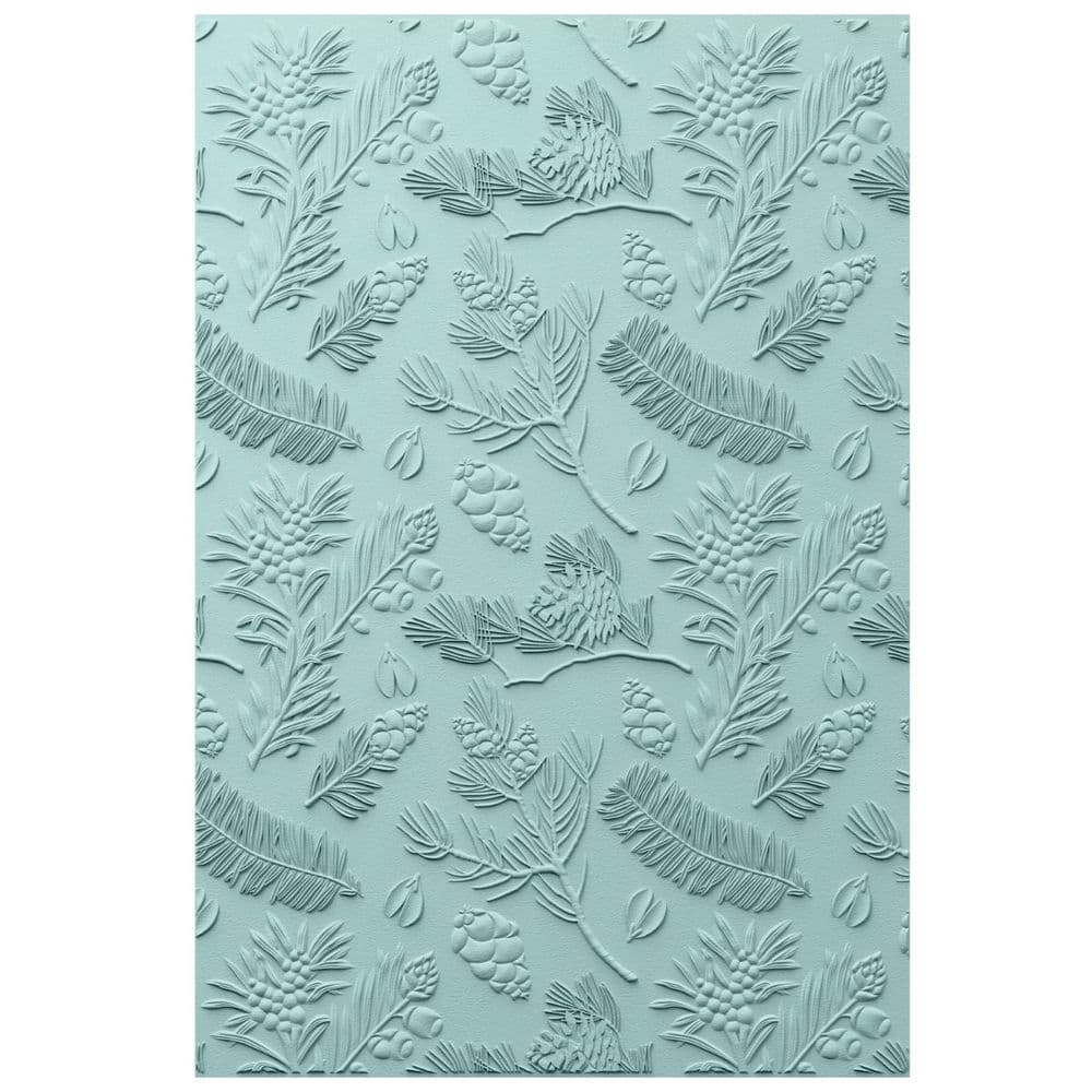 666714 Sizzix 3D Textured Impressions A5 Embossing Folder - Pines by 49 ...
