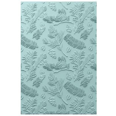 666714 Sizzix™ 3D Textured Impressions A5 Embossing Folder - Pines by 49 and Market