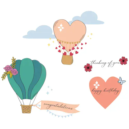 666829 - Sizzix A5 Clear Stamps Set 30PK - Up and Away by Catherine Pooler