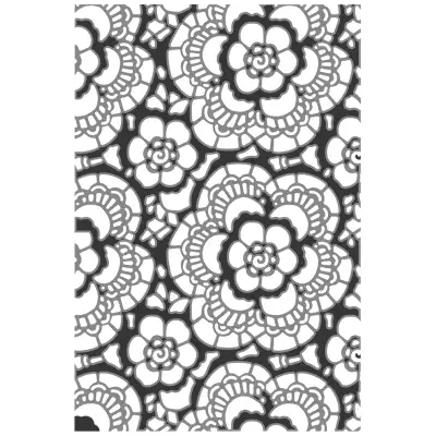666865 Sizzix® Multi-Level Textured Impressions Embossing Folder - Vault Lace by Tim Holtz