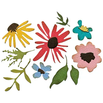 666872 - Sizzix® Thinlits® 2D TF Embossing Folder w/11PK Thinlits - Vault Floristry by Tim Holtz
