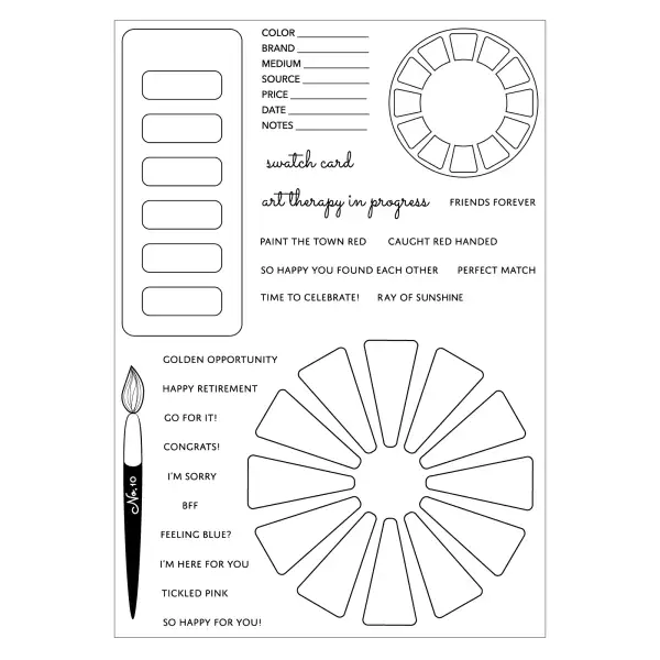 666881 A5 Clear Stamps Set 24PK - Swatch Cards by Eileen Hull