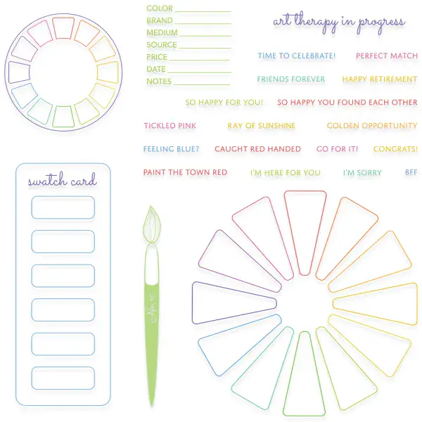 666881 A5 Clear Stamps Set 24PK - Swatch Cards by Eileen Hull