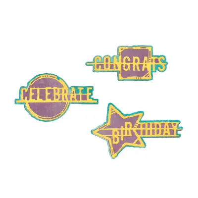 666907 - Sizzix® Thinlits® Die Set 6PK - Word Wafers Birthday by Seth Apter
