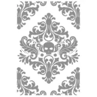 666912 - Sizzix Multi level Texture Fades A6 Embossing Folder Vault Skull by Tim Holtz