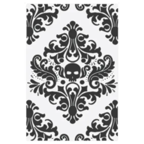 666912 - Sizzix Multi level Texture Fades A6 Embossing Folder Vault Skull by Tim Holtz