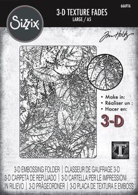 666916 Sizzix® 3-D Texture Fades Embossing Folder - Foliage Large/A5 by Tim Holtz