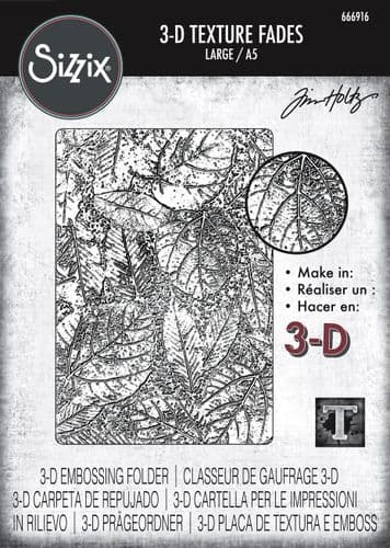 666916 Sizzix® 3-D Texture Fades Embossing Folder - Foliage Large/A5 by Tim Holtz