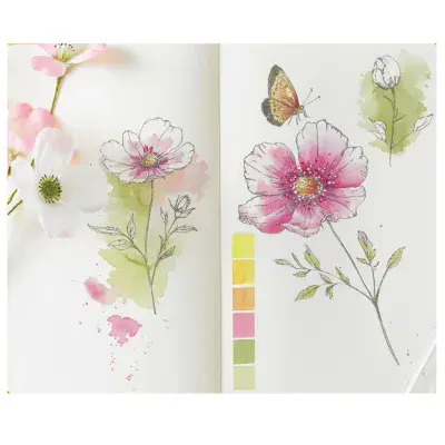 666924 - Sizzix™ Studio Clear Stamp Set 10PK - Cosmo and Butterflies by Willow Wolfe