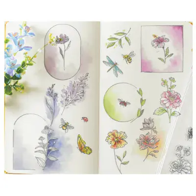 666925 - Sizzix™ Studio Clear Stamp Set 18PK - Floral Frames and Mini Flowers by Willow Wolfe