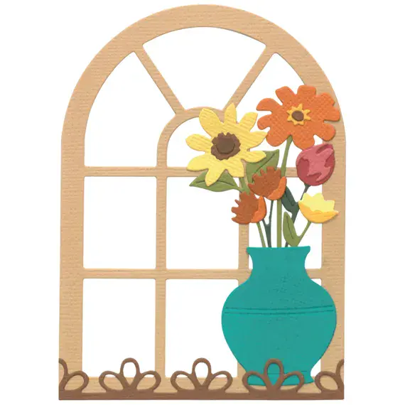 666979 Sizzix       ® Thinlits 13PK Die Set Windowsill Flowers and Vase by Eileen Hull