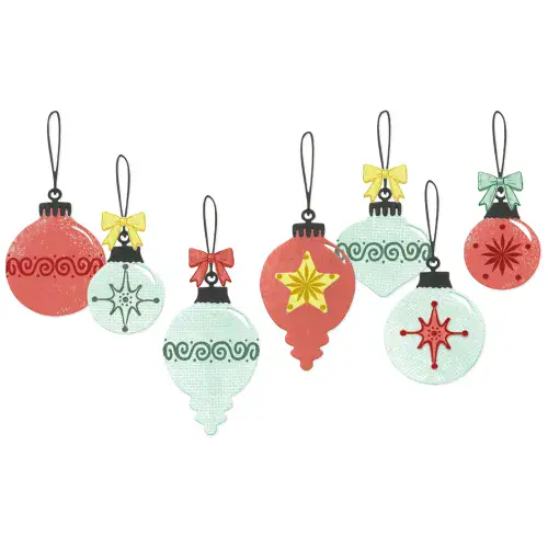 667019 Sizzix™ Clear Stamps Set 19PK w/11PK Framelits® - Baubles by 49 and Market