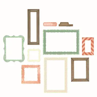 667056 -Sizzix Clear Stamps Set 15PK w/14PK Framelits - Build-A-Frame by 49 & Market