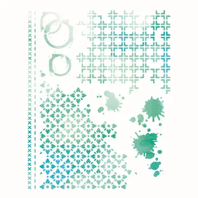 667057 -Sizzix A4 Stencil 1PK - Artful Layers by 49 & Market