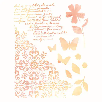 667061 -Sizzix A4 Stencil 1PK - Petal Play by 49 & Market