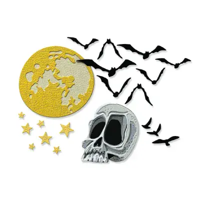 667235 - Sizzix Thinlits Die Set 25PK Vault Moonlight Scare by Tim Holtz