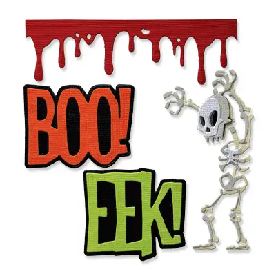 667237 Sizzix Thinlits Die Set 10PK Vault Frights + Bones by Tim Holtz