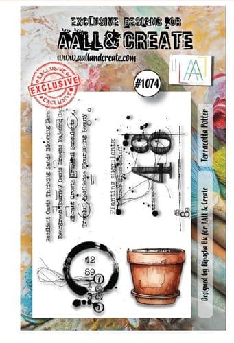 AALL & Create - A7 Stamp Set #1074 - Terracotta Potter By Bipasha BK