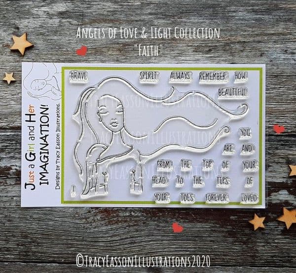 Angels of Love and Light - A6 stamp set - Faith by Tracy Easson
