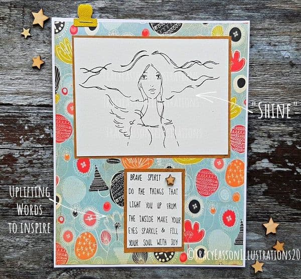 Angels of Love and Light - A6 stamp set - Shine by Tracy Easson