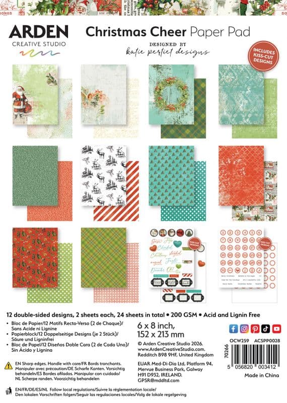 Arden Creative Studio Christmas Cheer 6in x 8in Paper Pad