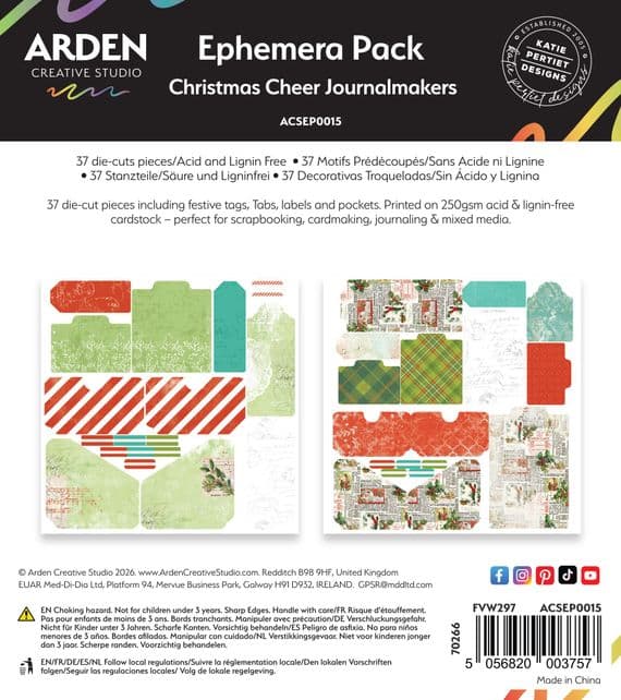 Arden Creative Studio Christmas Cheer Journalmakers Ephemera Pack