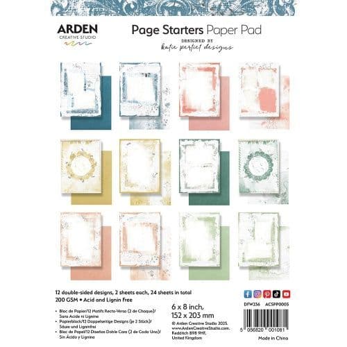 Arden Creative Studio, Katie Pertiet Page Starters Collection 6in x 8in Paper Pad