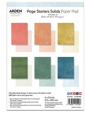 Arden Creative Studio, Katie Pertiet Page Starters Collection 6in x 8in Paper Pad Solids
