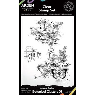 Arden Creative Studio, Katie Pertiet Page Starters Collection Clear Stamp Set Botanical Clusters