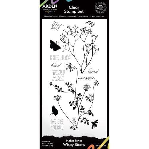 Arden Creative Studio, Katie Pertiet Page Starters Collection Clear Stamp Set Wispy Stems