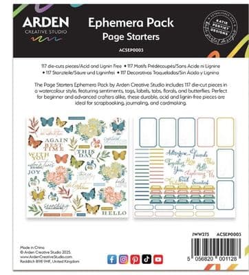 Arden Creative Studio, Katie Pertiet Page Starters Collection Ephemera Pack