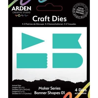 Arden Creative Studio, Katie Pertiet Page Starters Collection Stacked Craft Die - Banner Shapes 01