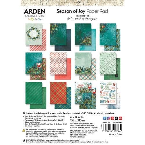 Arden Creative Studio Katie Pertiet Season of Joy - 6" x 8" Paper Pad