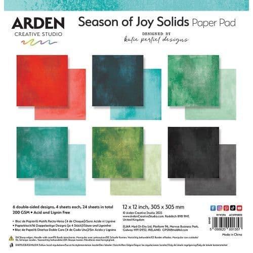 Arden Creative Studio Katie Pertiet Season of Joy Solids - 12" x 12" Paper Pad